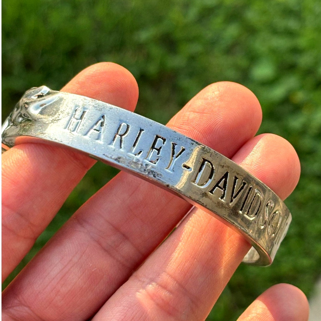 2005 Franklin Mint Harley-Davidson 925 Sterling Silver Gold Bar Shield Cuff