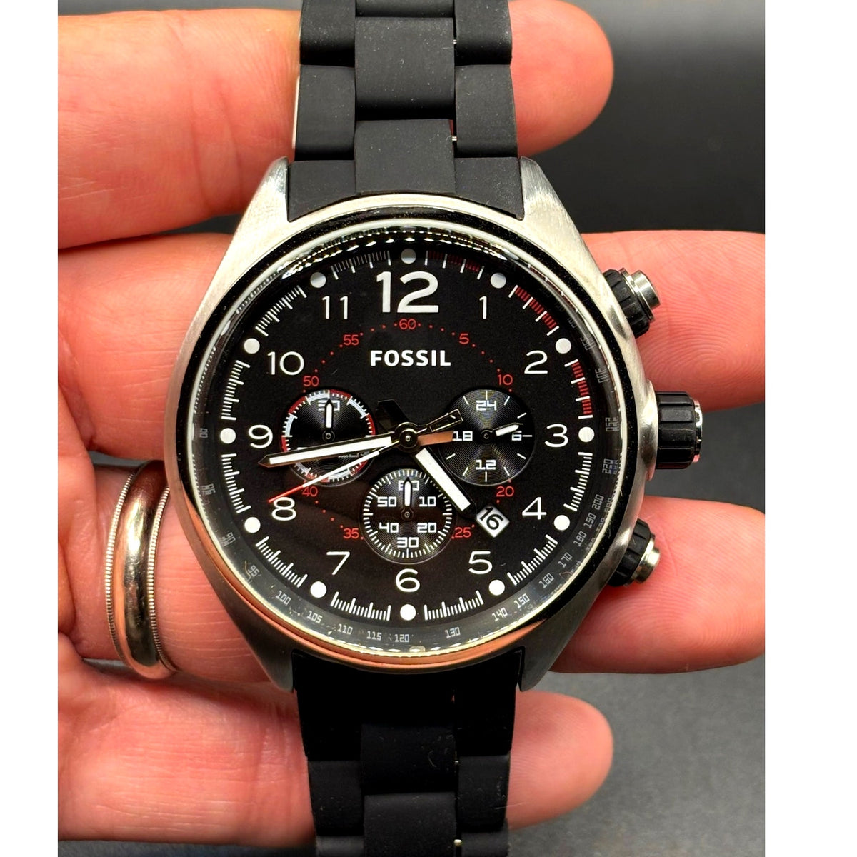 Fossil Flight CH2697 Chronograph Black Dial 46mm Men’s Watch