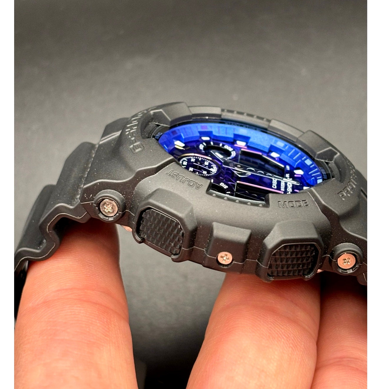 Casio G-Shock GA100FL-1A Men’s Vibrant Black Blue Analog Digital Watch NIBWT