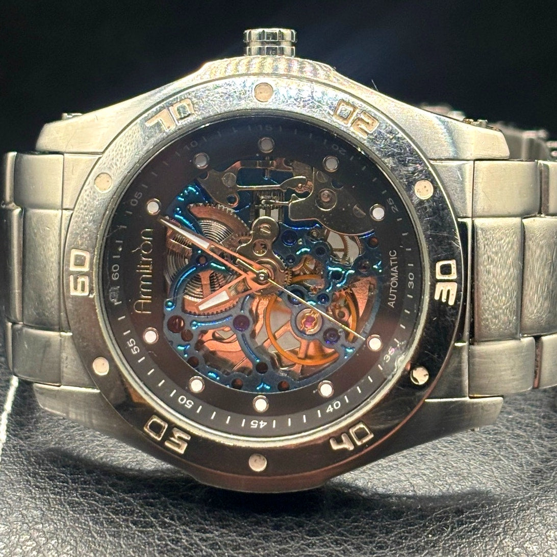 Armitron 20/4406SV Men’s Automatic Skeleton Watch 44mm Stainless Steel