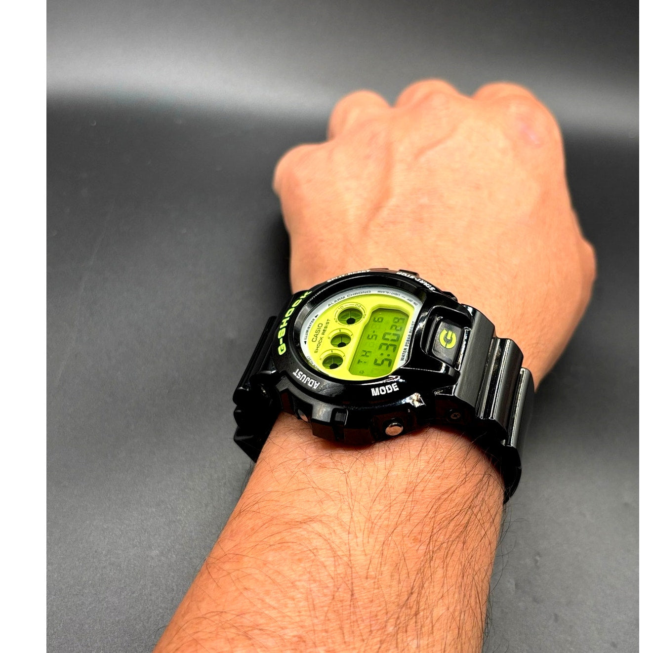 Casio G-Shock DW6900RCS-1 Lime Green Glossy Black Digital Men's Watch NIB