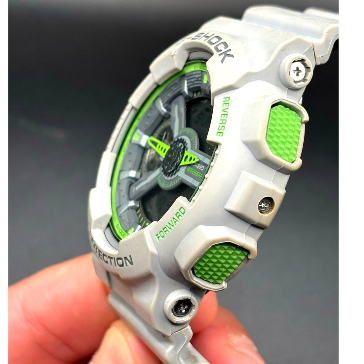 Casio G-Shock GA-110TS-8A3 Gray Neon Green Ana-Digi 51mm Men’s Watch