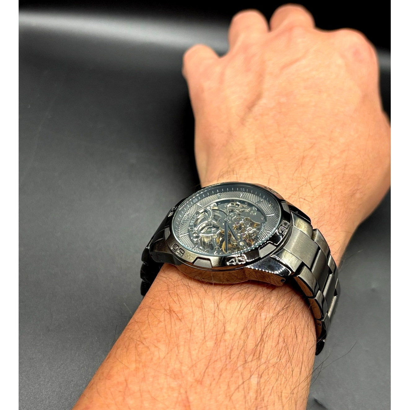 Relic by Fossil Brennan ZR11853 Automatic Skeleton Gunmetal Men’s Watch