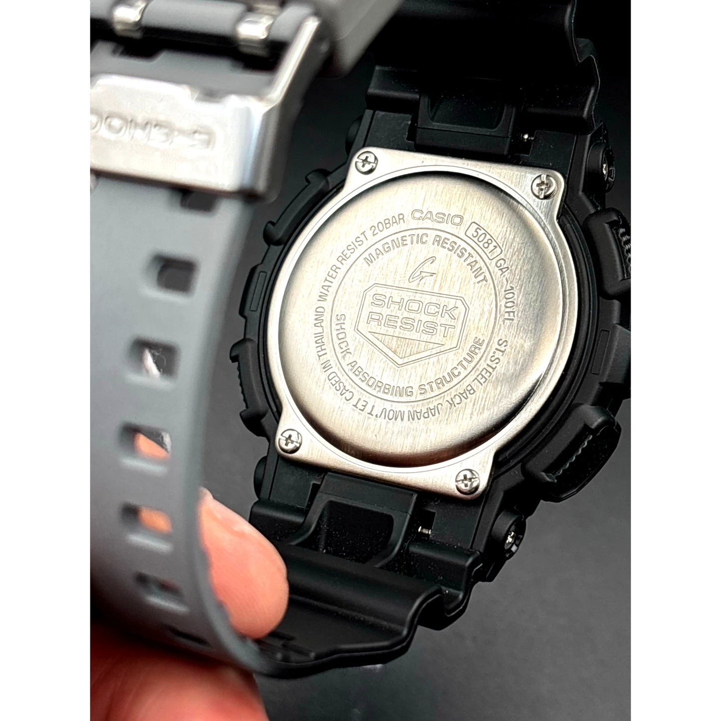 Casio G-Shock GA100FL-1A Men’s Vibrant Black Blue Analog Digital Watch NIBWT