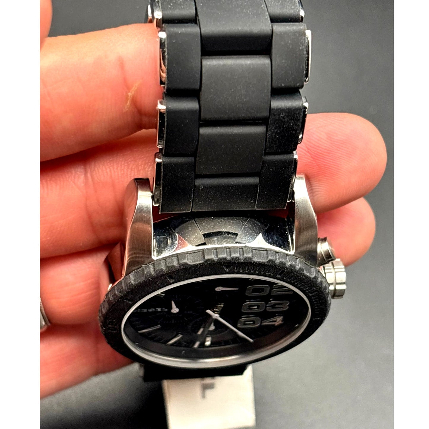 Diesel DZ5320 Franchise Chronograph Black Silicone Stainless Steel Women's Watch