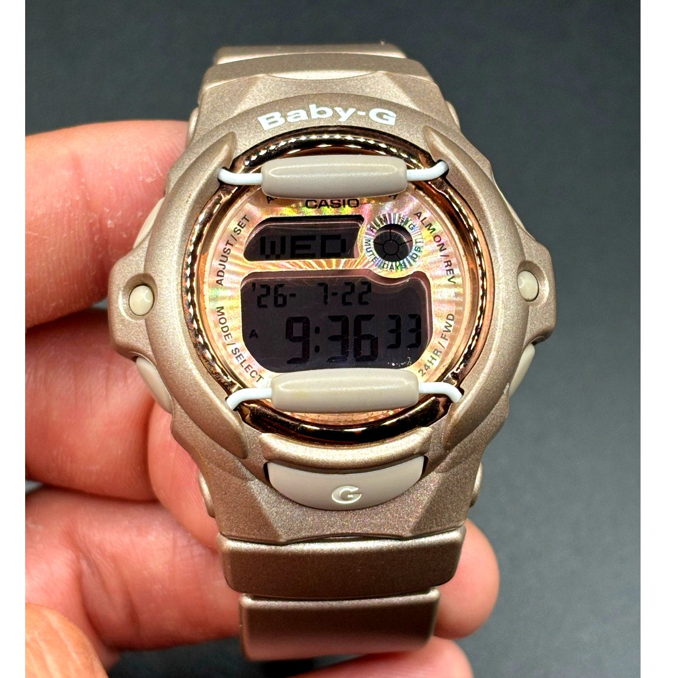 Casio Baby-G BG169G-4 Bronze Rose Gold Digital Women's Watch NIB Discontinued