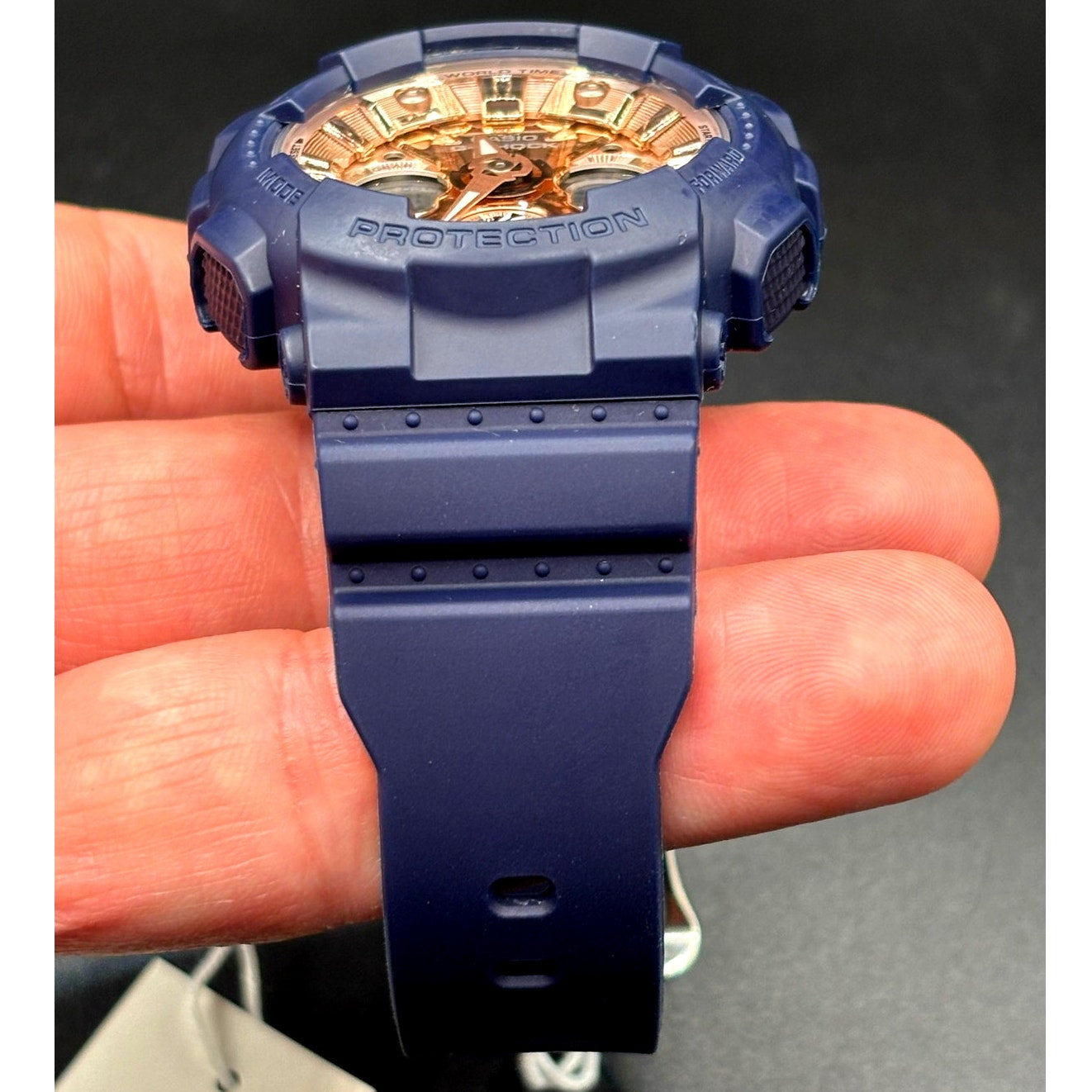 Casio G-Shock GMA-S120MF-2A2 Navy Blue Rose Gold Women’s Watch NIBWT