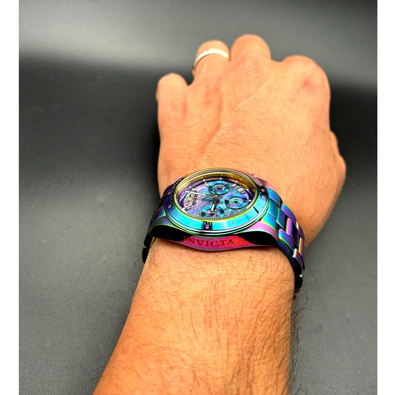 Invicta Speedway 23941 Rainbow MOP Chronograph 40mm Unisex Watch NIB