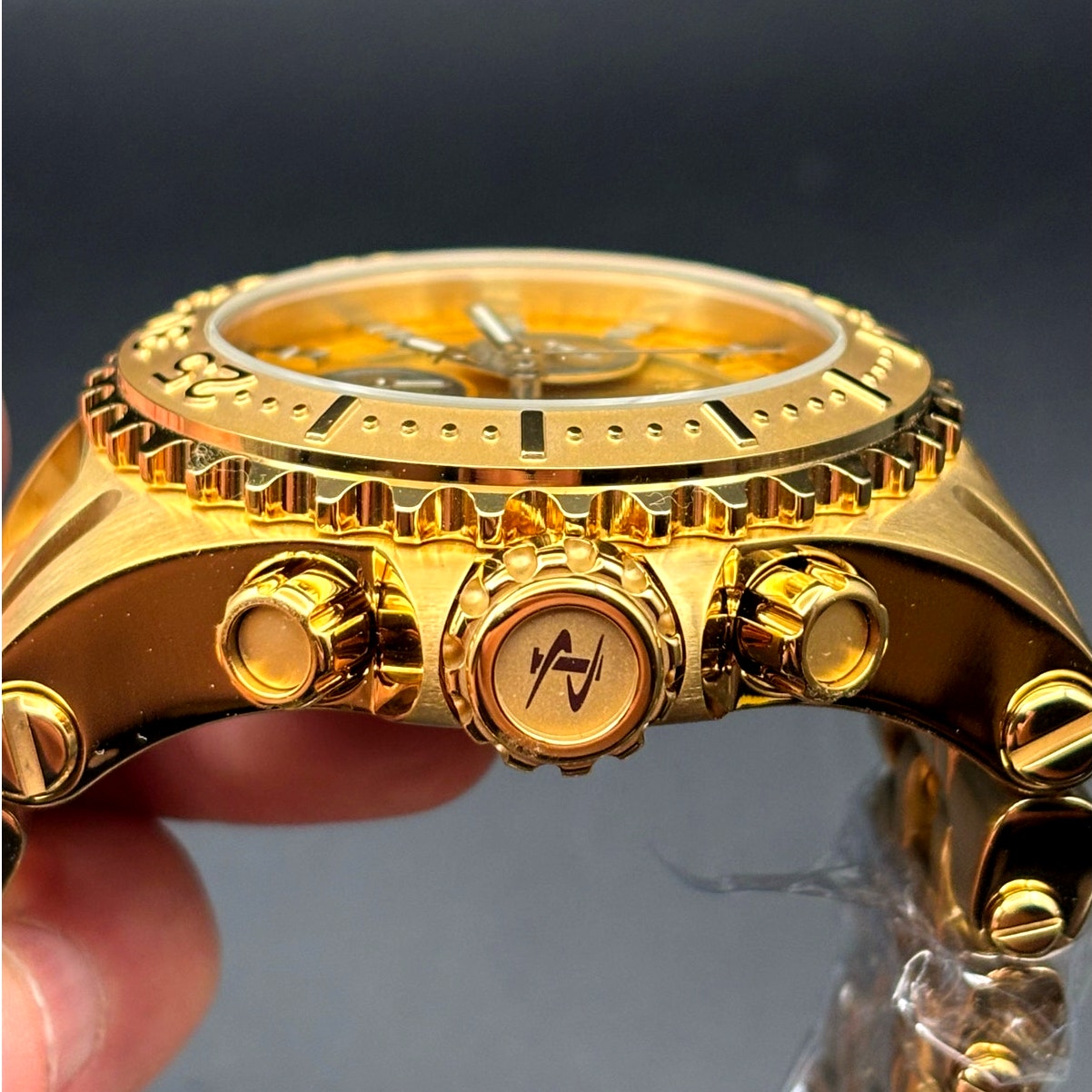 Invicta 45932 Mens Reserve Chaos Swiss Ronda Chrono Gold Tone Stainless Steel