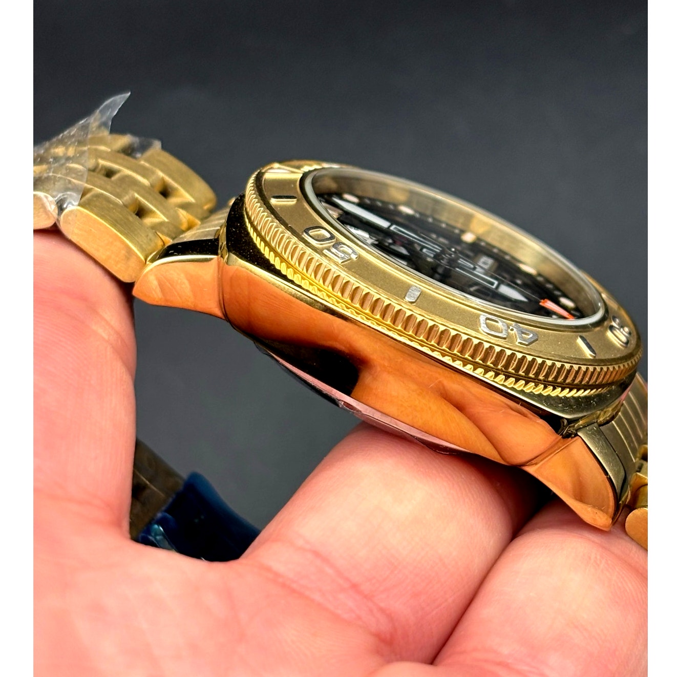 Invicta 69465 Sea Hunter Automatic Skeleton Dial Gold Tone Mens Watch 44mm NIBWT