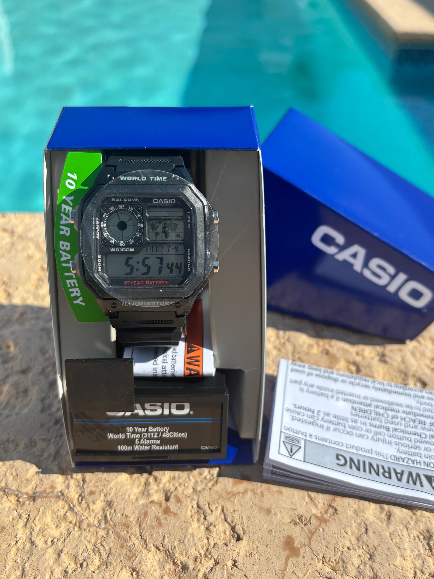 Casio AE1200WH-1A World Time “Royale” Digital Watch — Free Shipping