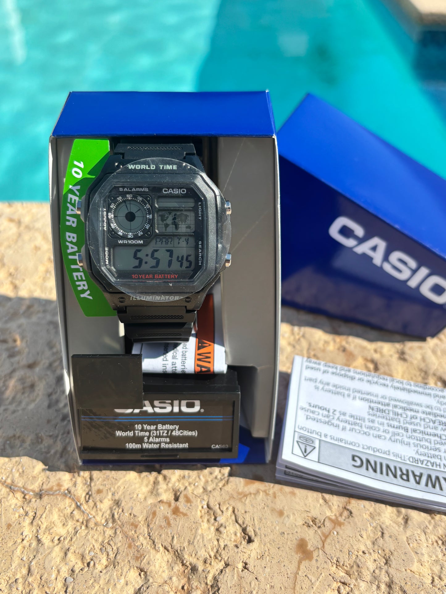 Casio AE1200WH-1A World Time “Royale” Digital Watch — Free Shipping