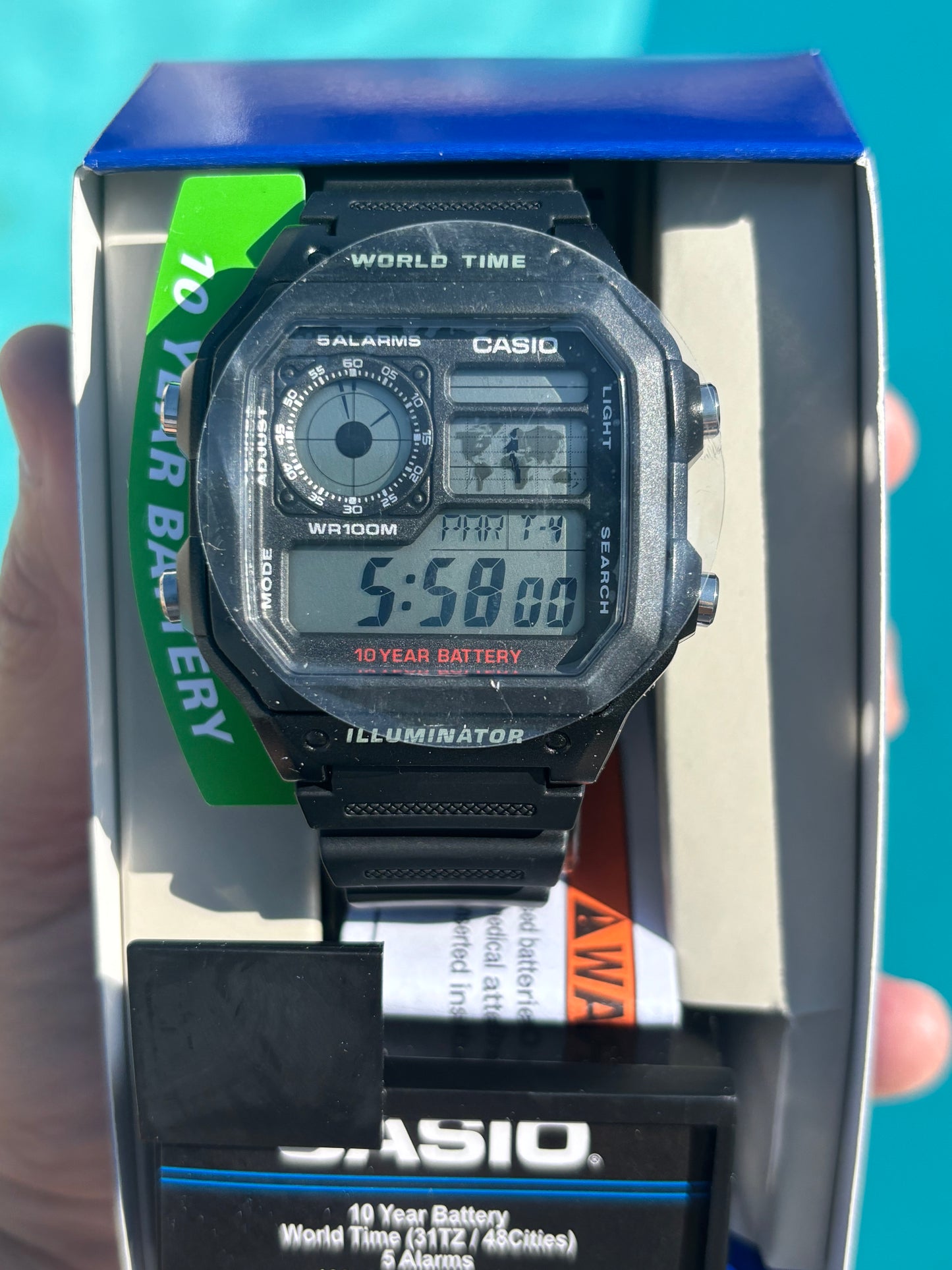 Casio AE1200WH-1A World Time “Royale” Digital Watch — Free Shipping