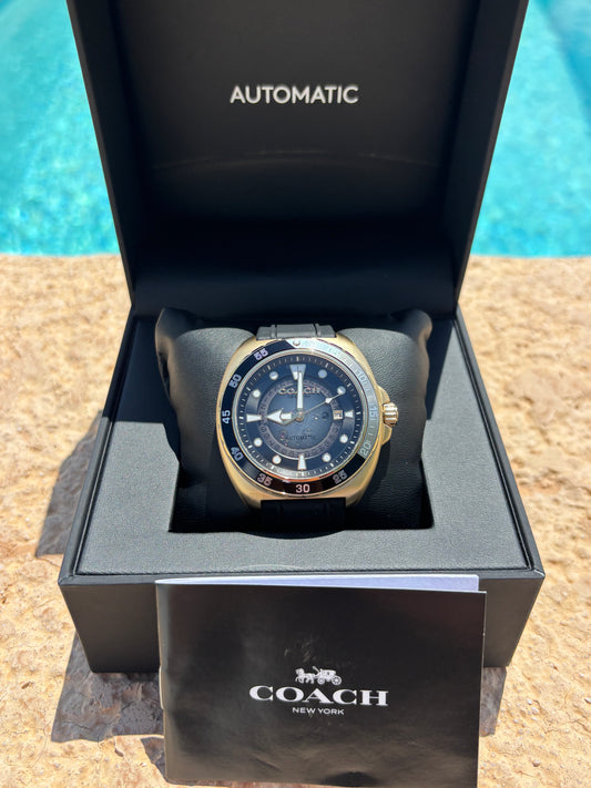 Coach Men’s Charter Automatic Black Silicone Strap Watch – 44 mm (14602718)