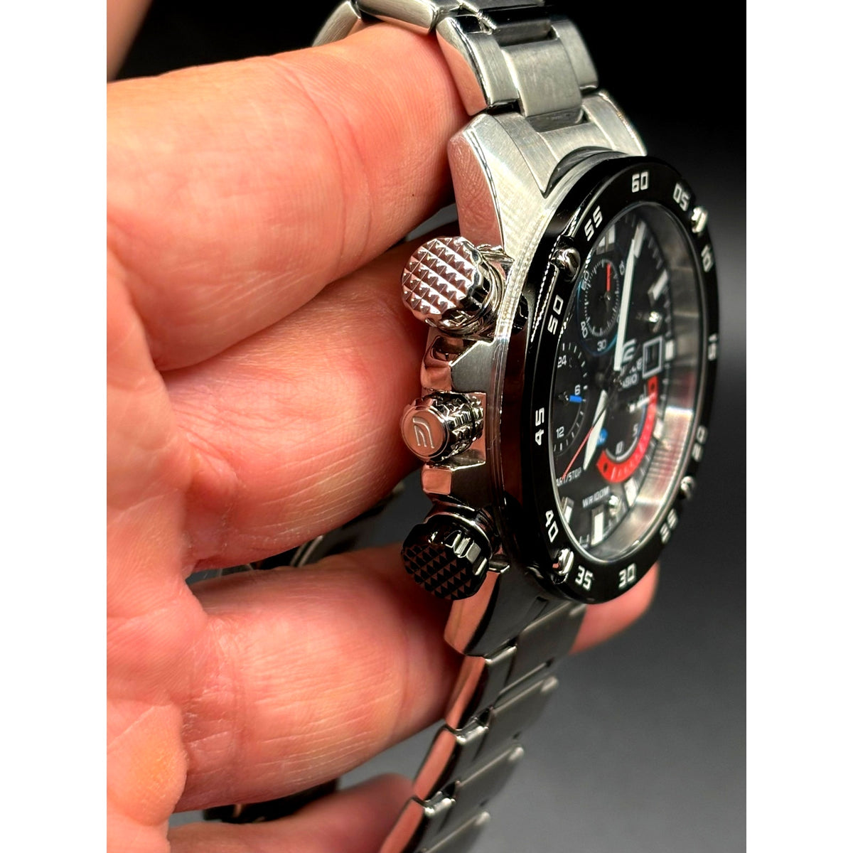 Casio Edifice EFR-558DB-1AV Chronograph Black Dial Stainless Steel Watch