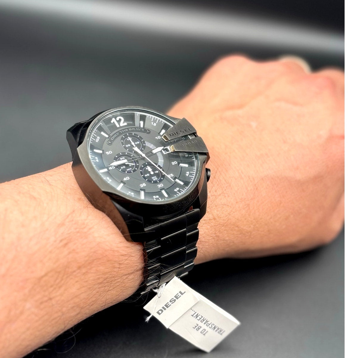 Diesel DZ4283 Mega Chief Men’s Black Stainless Steel Chronograph Watch NIBWT