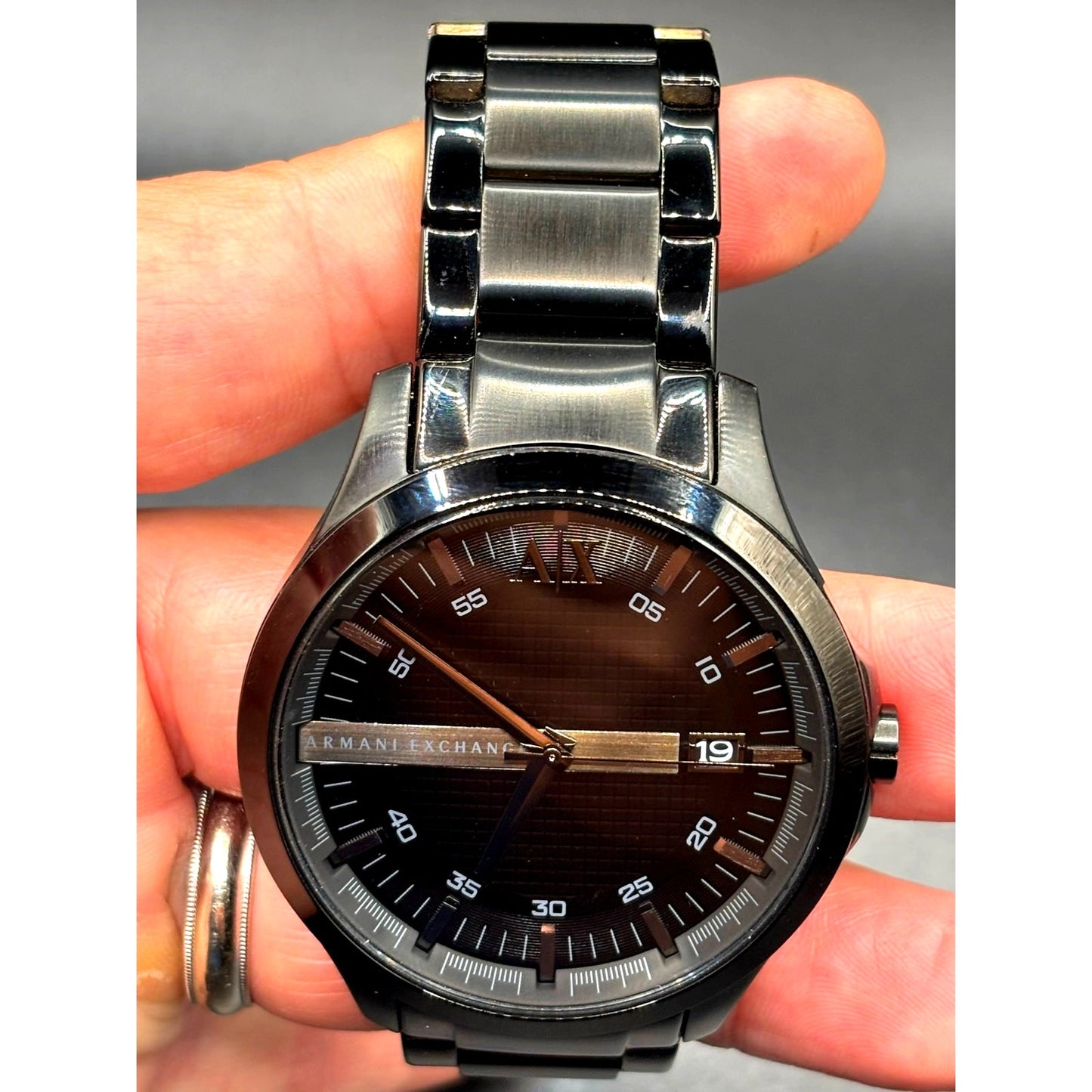Armani Exchange AX2104 Hampton Black Ion Plated Men's Watch Date 46mm