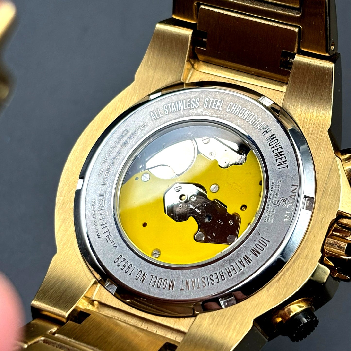 Invicta Speedway 19529 Men's Ion Gold Plated Chronograph Swiss Quartz 51mm Watch