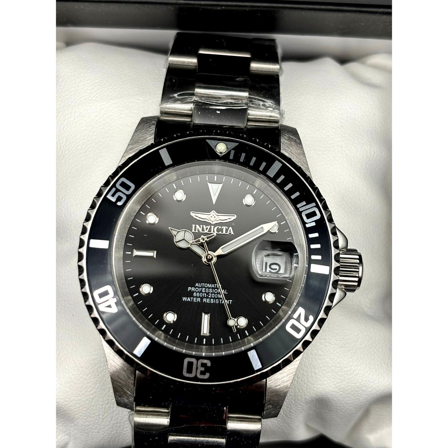 Invicta 69748 Pro Diver Automatic Mens Watch 40mm Black Dial 200M Steel NIBWT