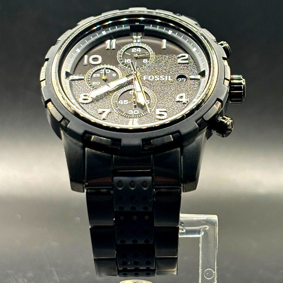 Fossil Dean FS4902 Black Chronograph Steel Silicone Men’s Watch 45mm