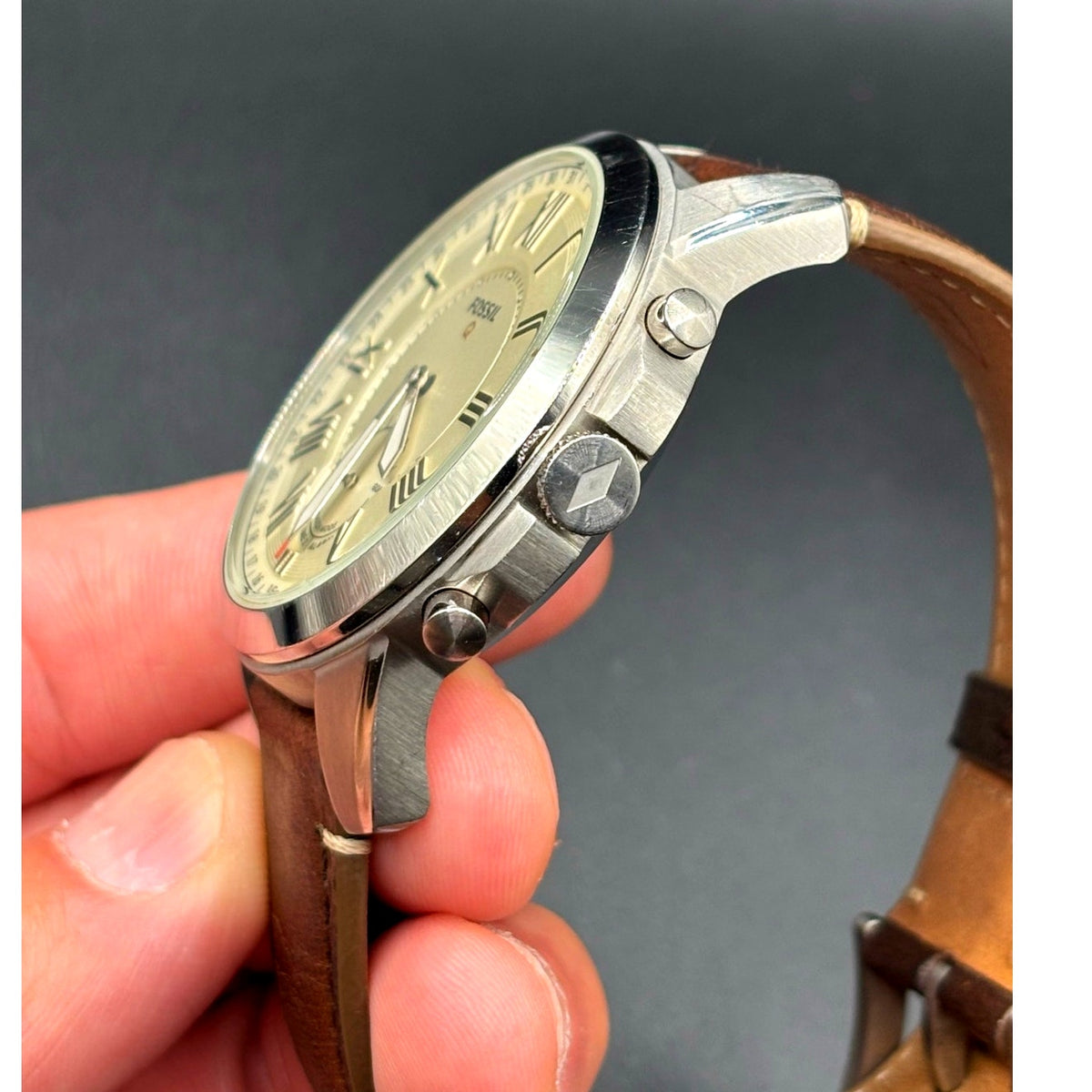 Fossil Q Grant FTW1118 Hybrid Smartwatch Brown Leather 44mm Men’s Watch