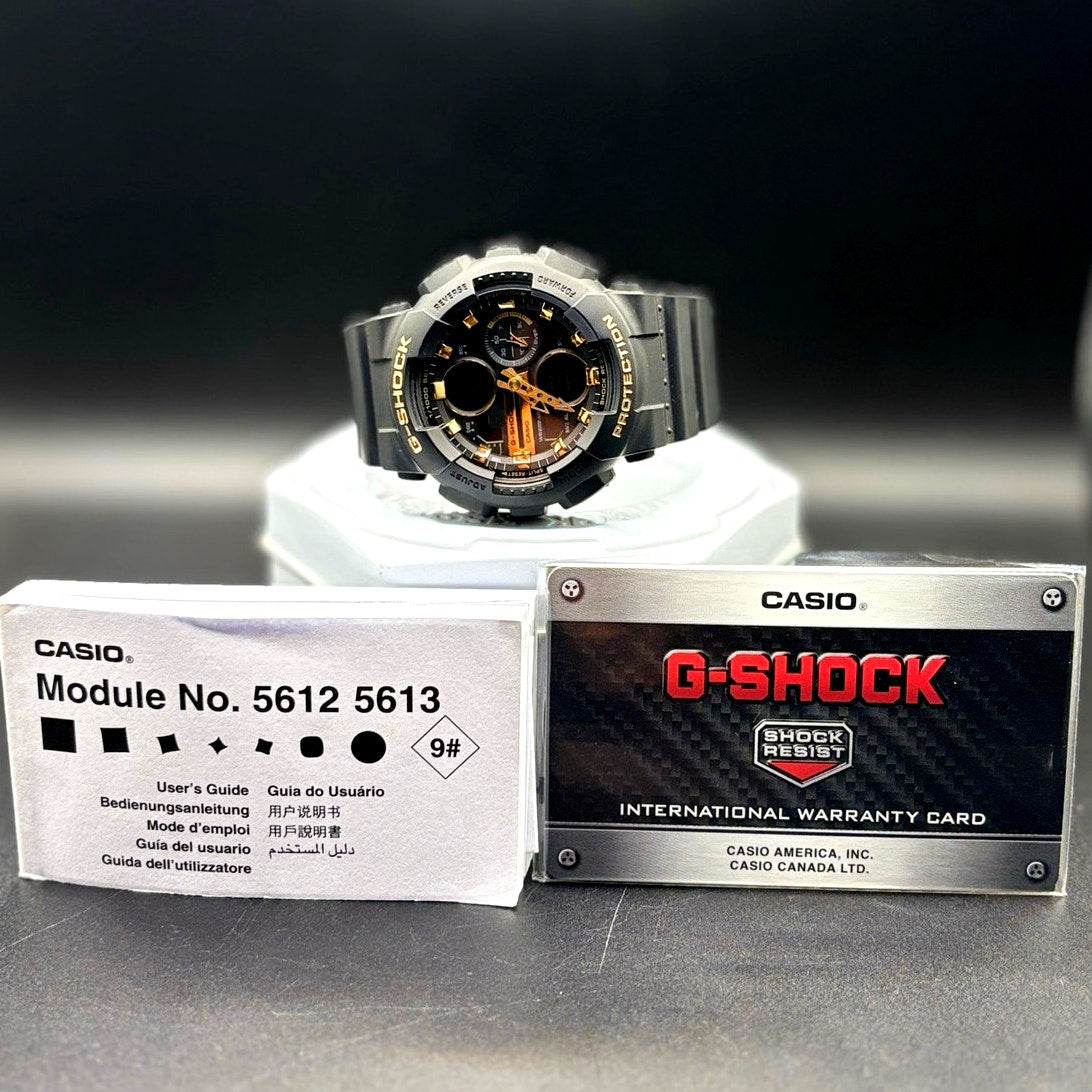 Casio G-Shock GMA-S140M-1A Black Gold Analog Digital 200M Women's Watch NIB