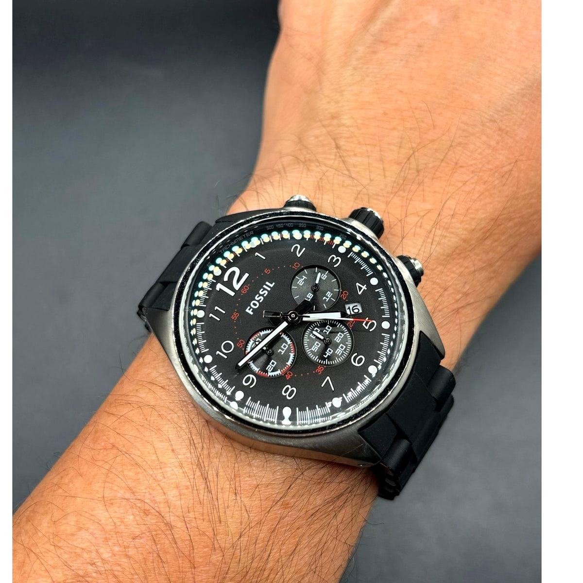 Fossil Flight CH2697 Chronograph Black Dial 46mm Men’s Watch