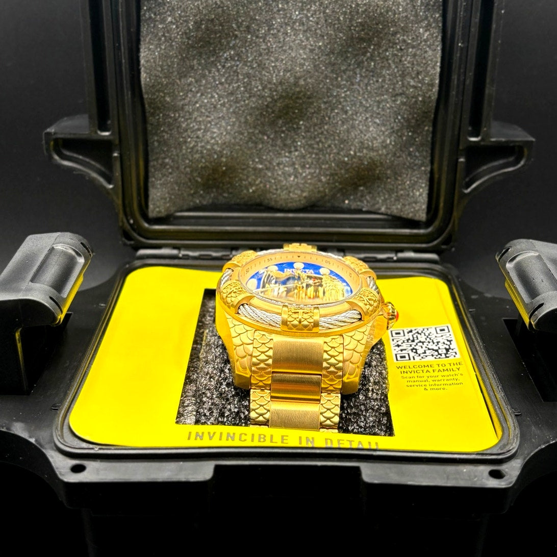 Invicta 32342 Bolt Trinitite Koi Automatic Gold Blue Skeleton Dial 52mm