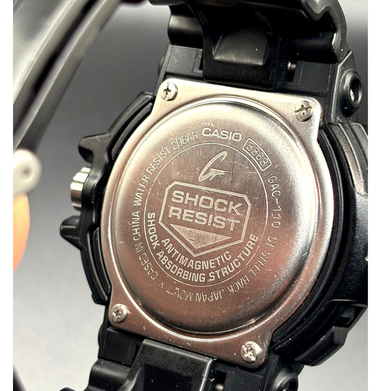 Casio G-Shock GAC-110-1A Analog Chronograph Black Silver 200M Watch
