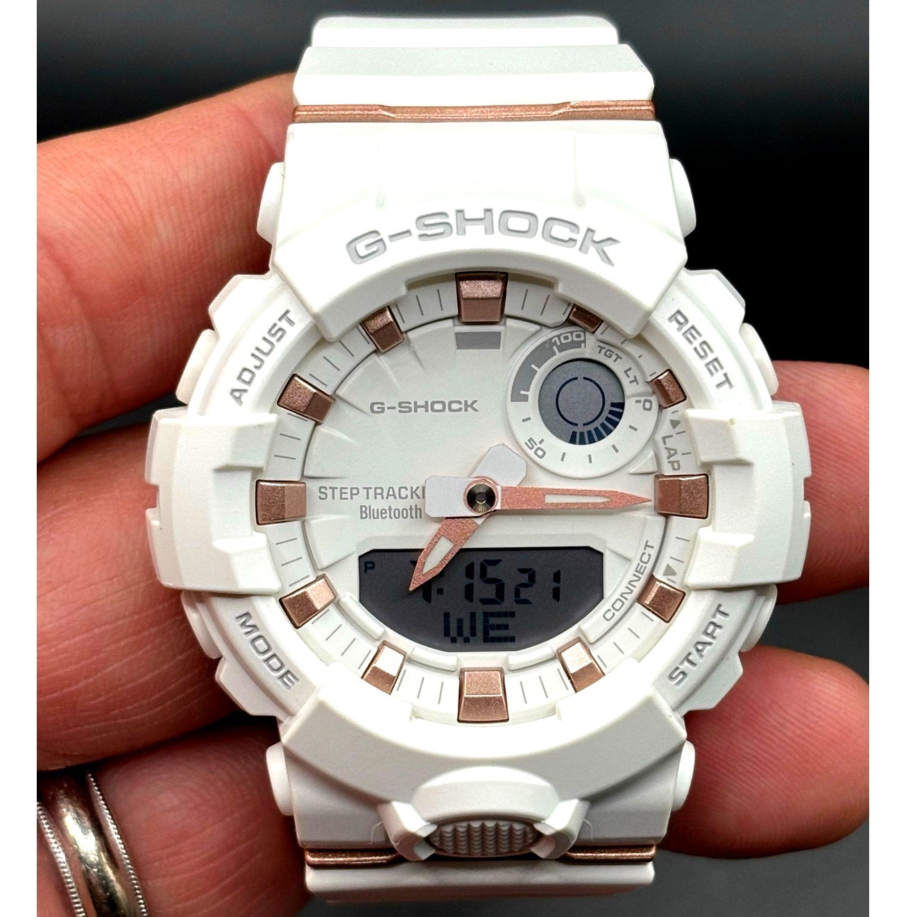 Casio G-Shock GMA-B800-7A Step Tracker Bluetooth White Rose Gold Women's Watch