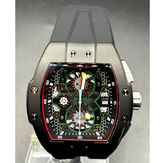 Invicta Racing Gridlock 48027 Chronograph 47mm Black Silicone Men's Watch NIBWT