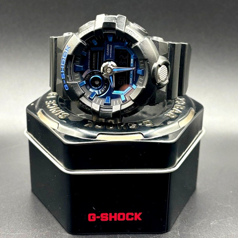 Casio G-Shock GA-710-1A2 Virtual Blue Analog Digital 200M Men’s Watch LED Light