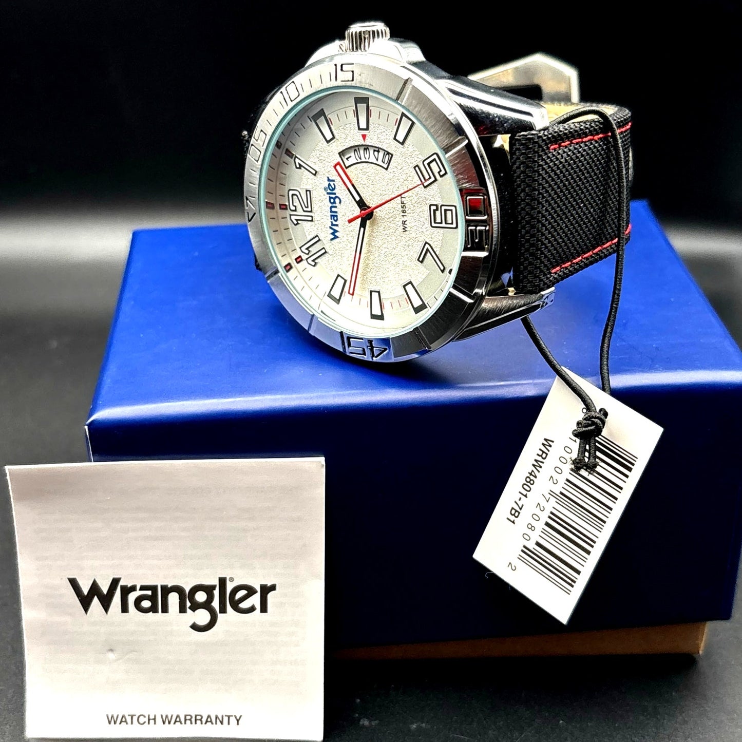 Wrangler WRW4801-7B1 Men’s Western Collection Watch Cream Dial Nylon Strap NIBWT