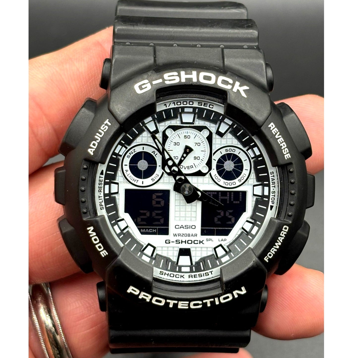 Casio G-Shock GA-100BW-1A Analog Digital Black White Men’s Watch 51mm