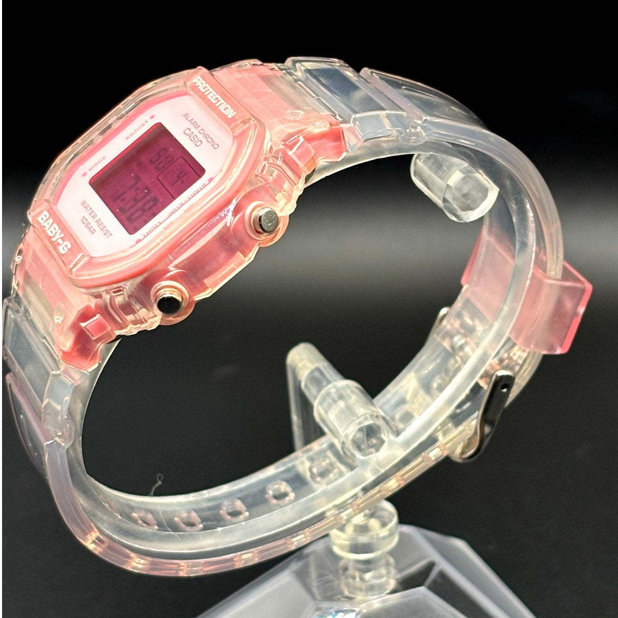 LWS Pink Ice Baby-G BGD565SJ Clear Strap Digital Mod Women's Watch