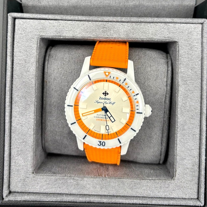 Zodiac Super Sea Wolf ZO9591 Men’s Automatic COSC Diver Watch NIBWT