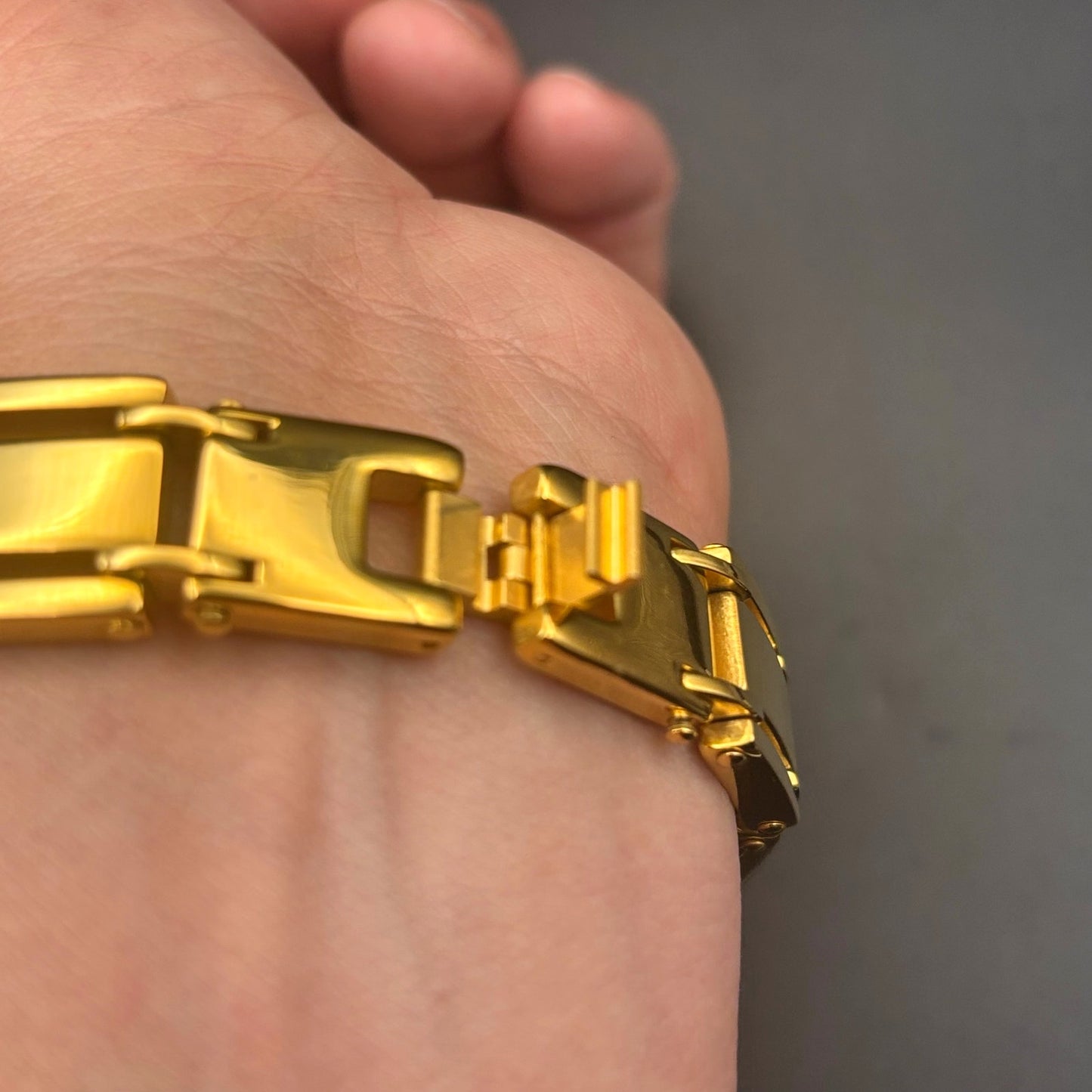 Mason Parker Men’s Gold Plated Stainless Steel ID Bracelet w/Cubic Zirconia NWT
