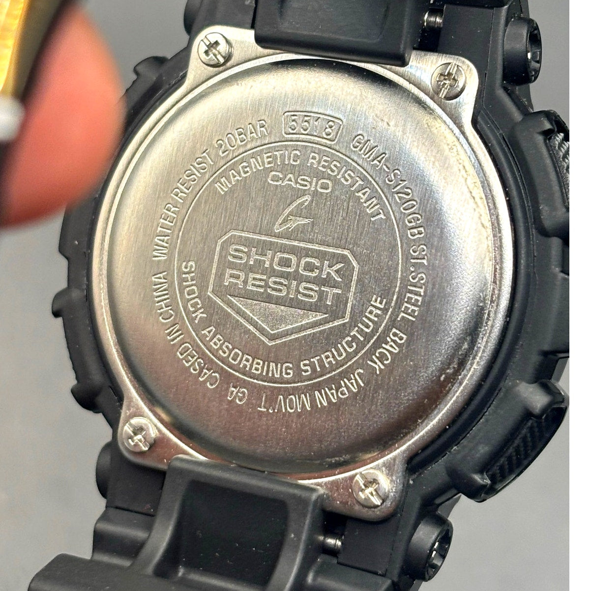 Casio G-Shock GMAS120GB-1A Women's Black Gold Silver Metallic Ana-Digi Watch NWT