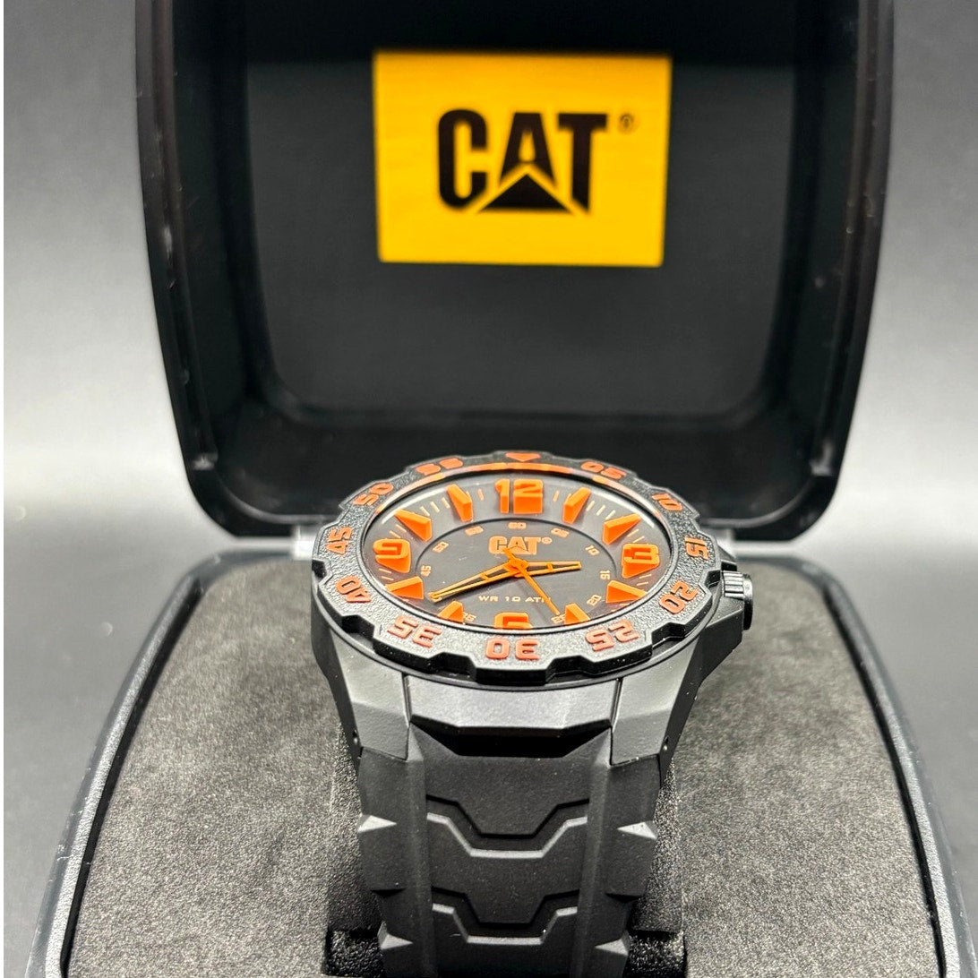 CAT Caterpillar Motion LB.111.21.134 Black Orange 45mm Men's Watch NIBWT