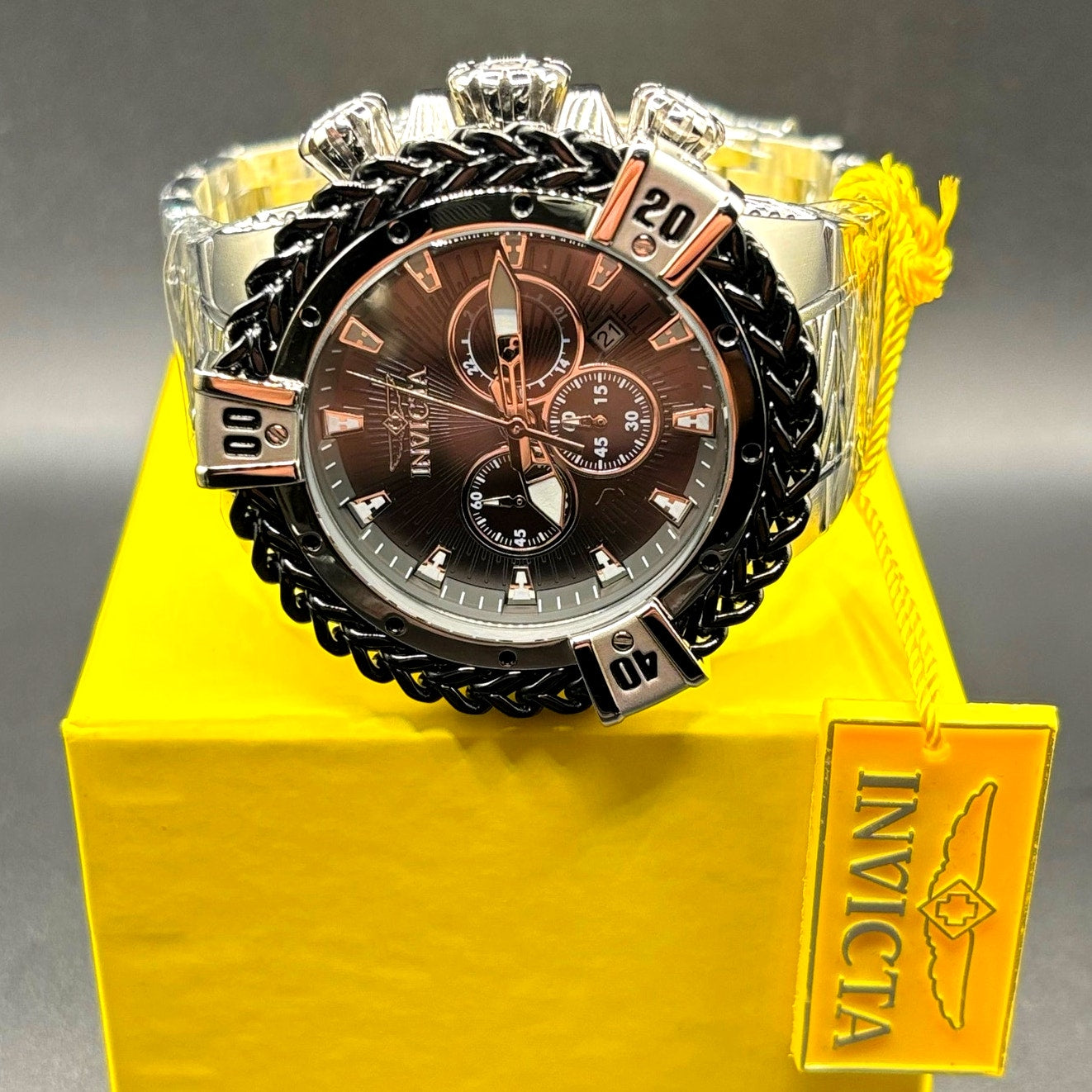 Invicta Bolt Herc 48160 Chronograph 54mm Black Stainless Steel Men’s Watch NIBWT