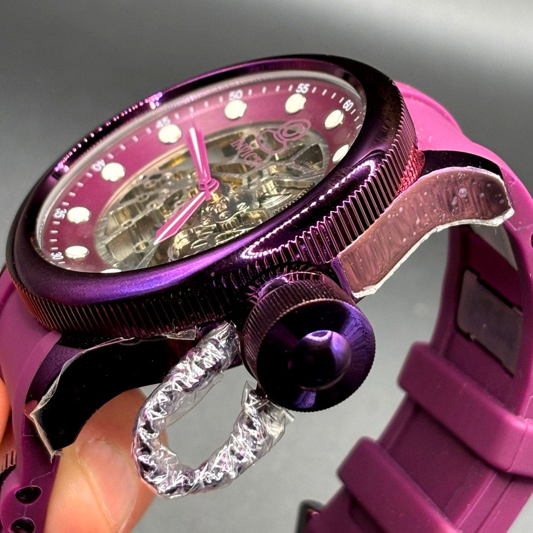 Invicta Pro Diver 40741 Automatic Skeleton Purple 51mm NIBWT