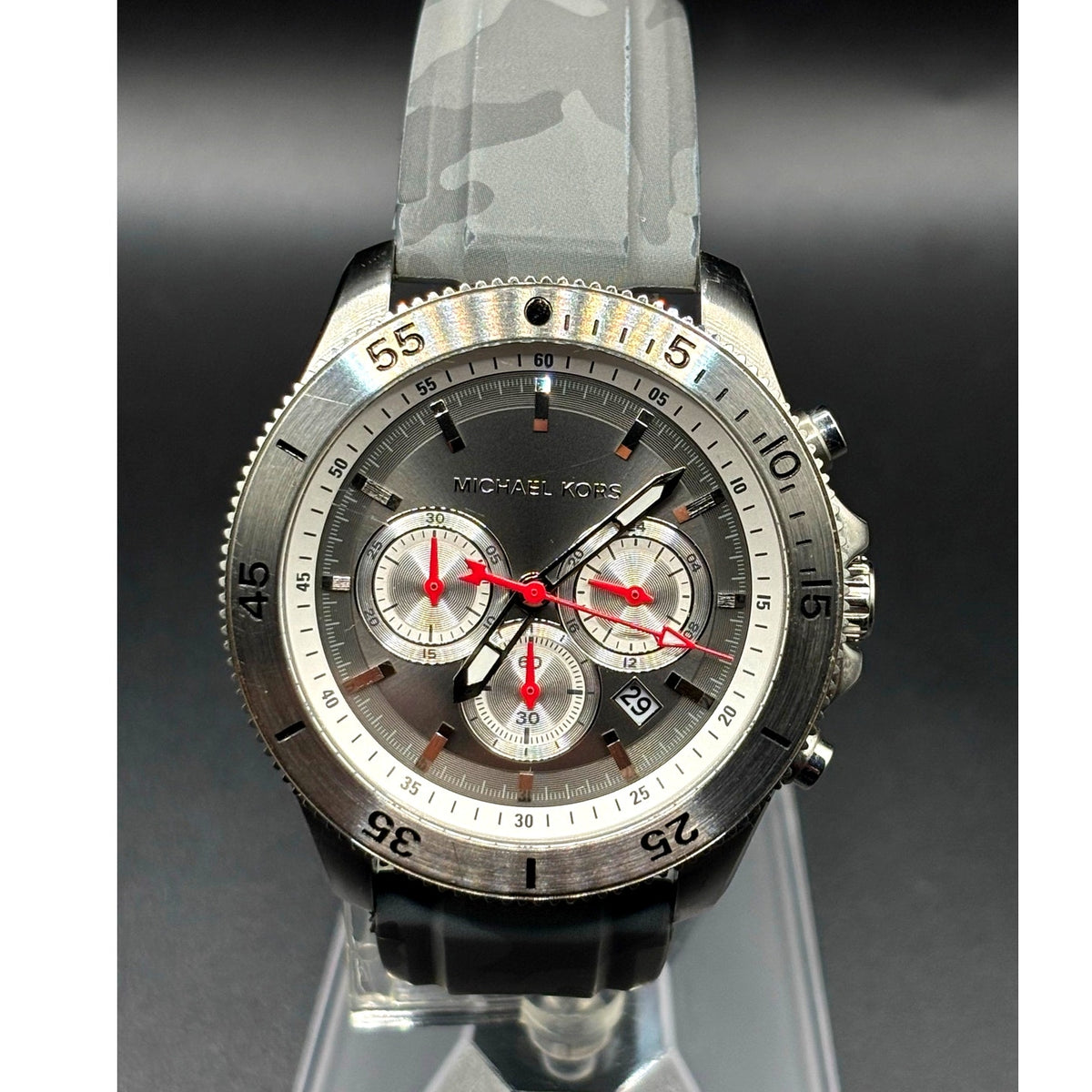 Michael Kors Cortlandt MK8710 Chronograph Gray Camo Men’s Watch 45mm