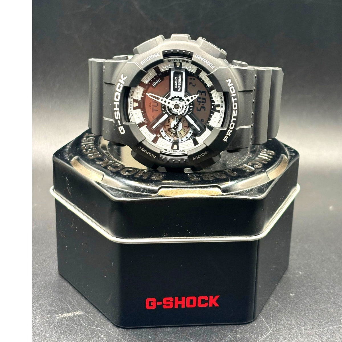 Casio G-Shock GA-110BW-1A Black White Analog Digital 200M Watch NWOT
