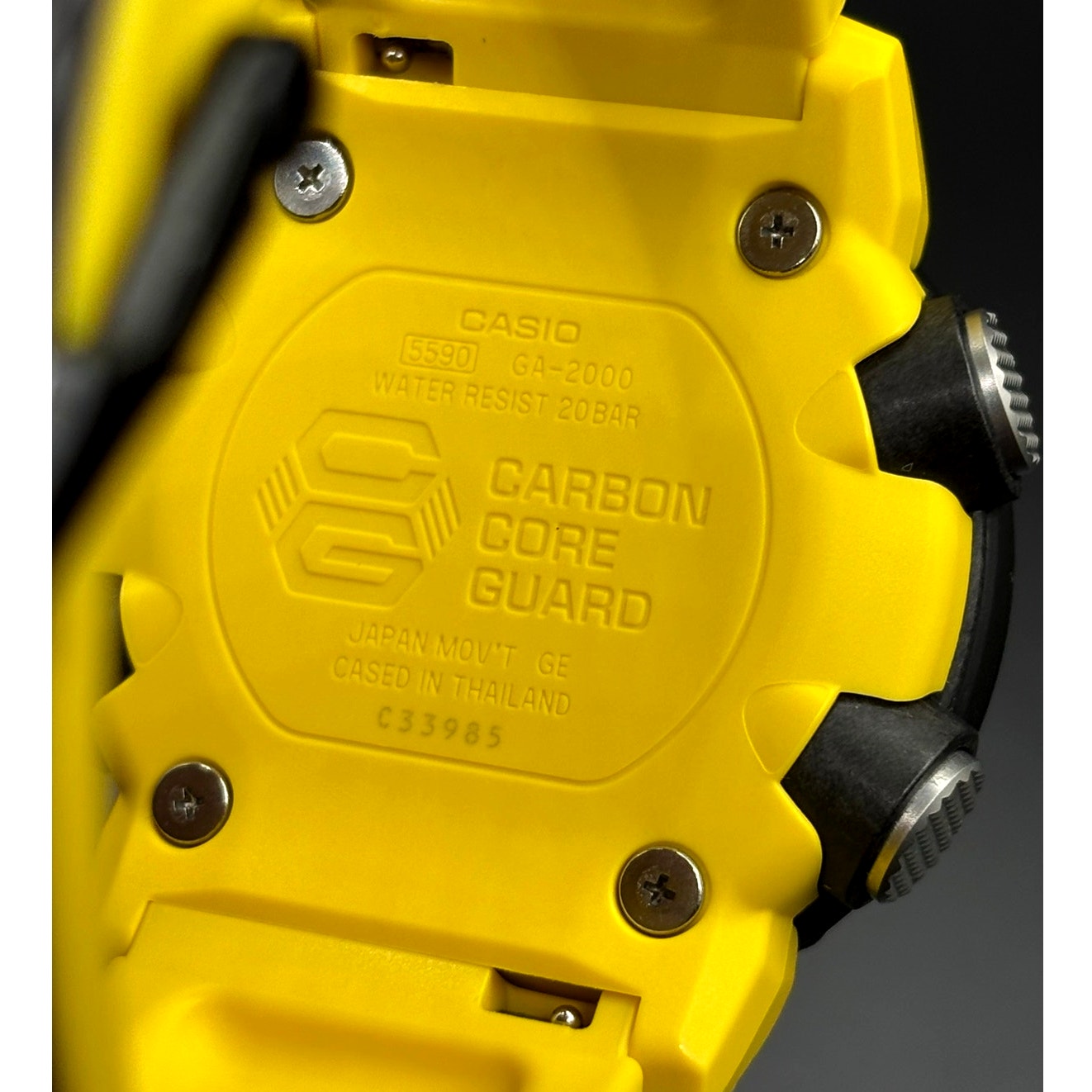Casio G-Shock GA-2000-1A9 Carbon Core Guard 200M Yellow Black Men’s Watch