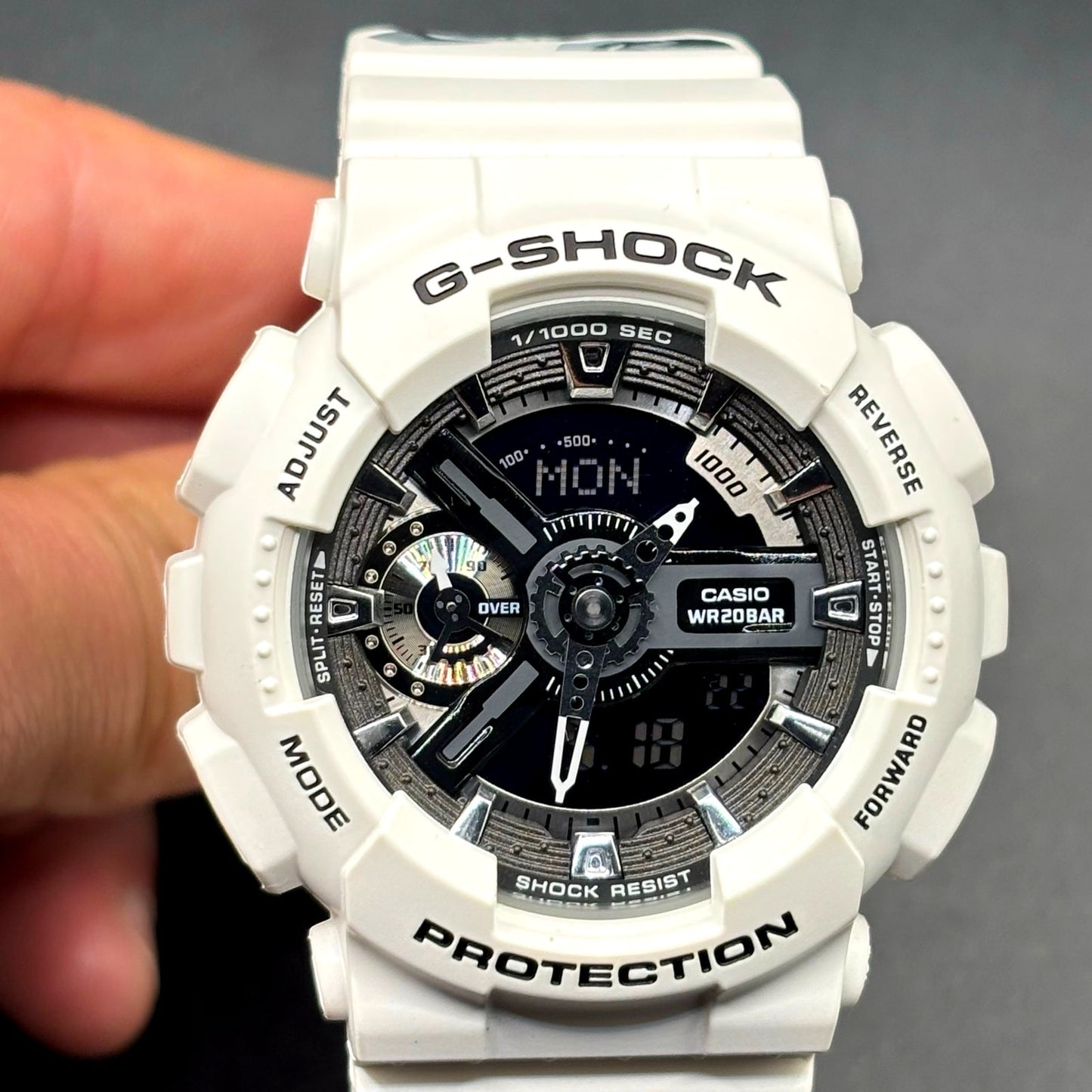 Casio G-Shock GMA-S110F-7A Tribal Rose White Analog Digital Women's Watch NIB