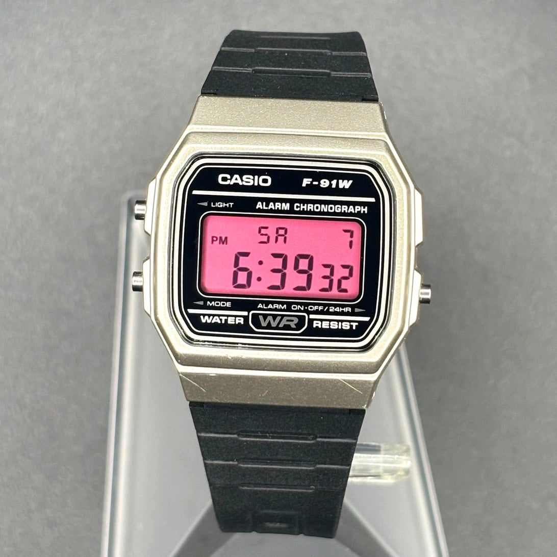 LWS Dark Rose F91W Custom Pink Display Digital Watch