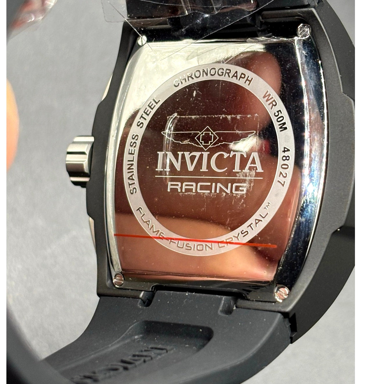 Invicta Racing Gridlock 48027 Chronograph 47mm Black Silicone Men's Watch NIBWT