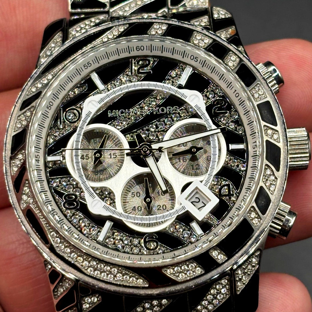 Michael Kors MK6889 Oversized Runway Glitz Chronograph Unisex Watch 45mm