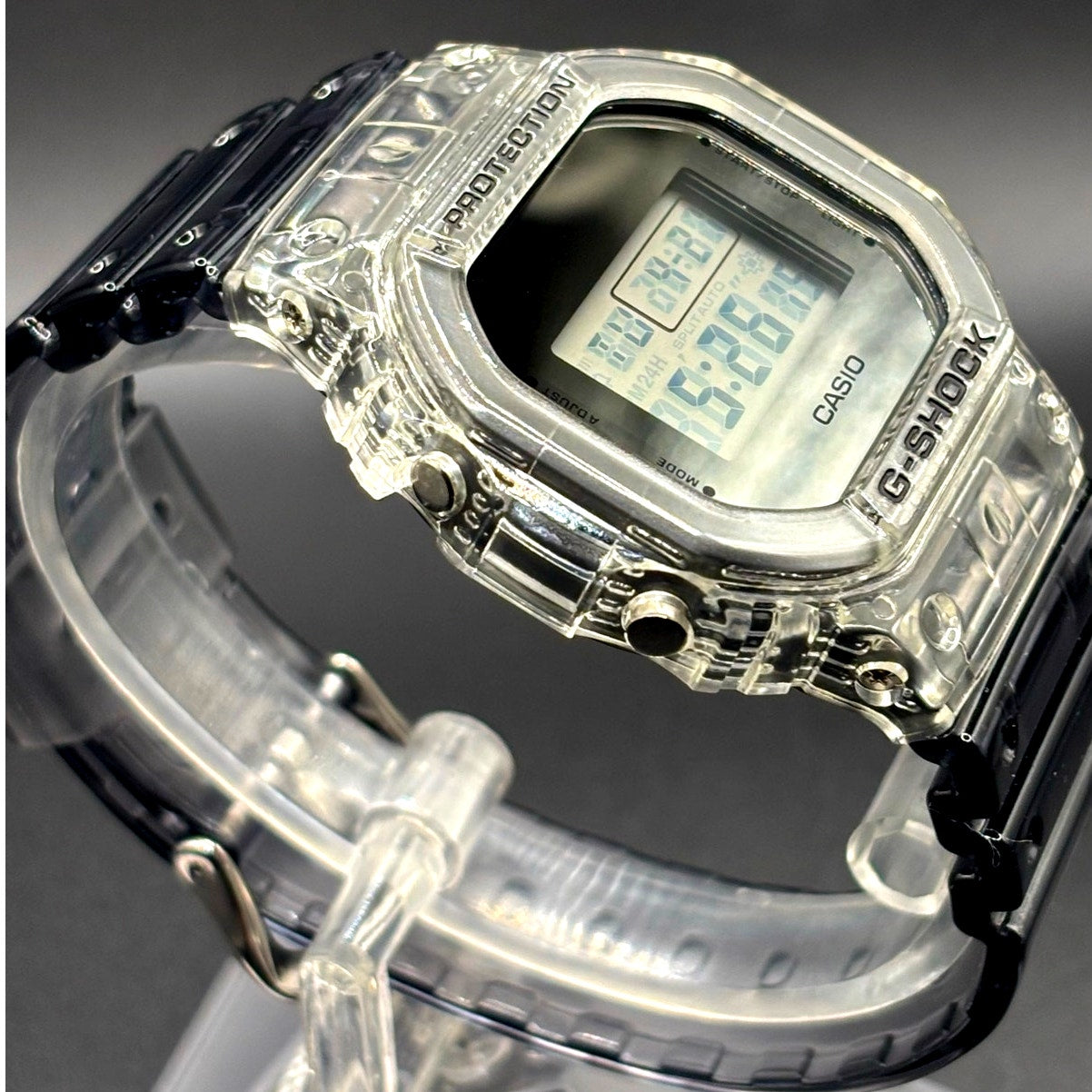 Casio G-Shock DW5600SK-1 Skeleton Clear Resin Digital Unisex Retro Watch NIBWT