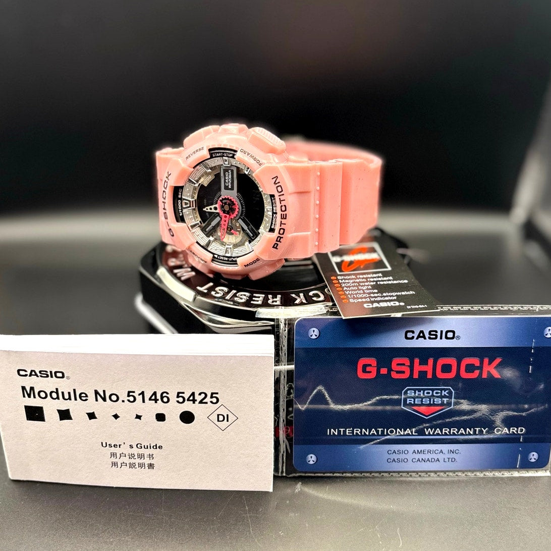 Casio G-Shock GMAS-110MP-4A2 Women’s Pink Analog Digital Watch NIBWT